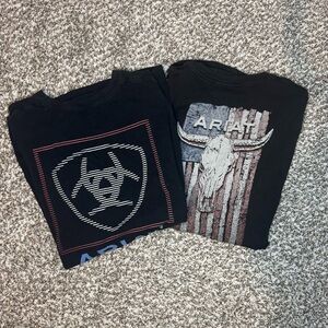 Ariat Men’s Graphic T-Shirt Lot XXL | 2 Black Short Sleeve Tees